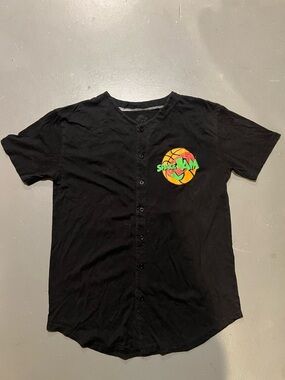 Vintage Space Jam Black Graphic Baseball-Style shirt